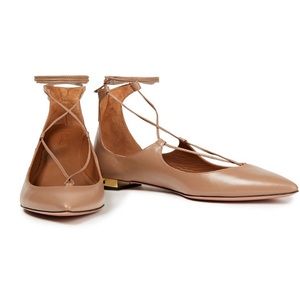 Aquazurra Christy Flat Beige Biscotti SZ 36.5